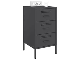 Lot de 2 tables de chevet - cabinet de chevet - table de nuit noir 36x39x68 cm acier
