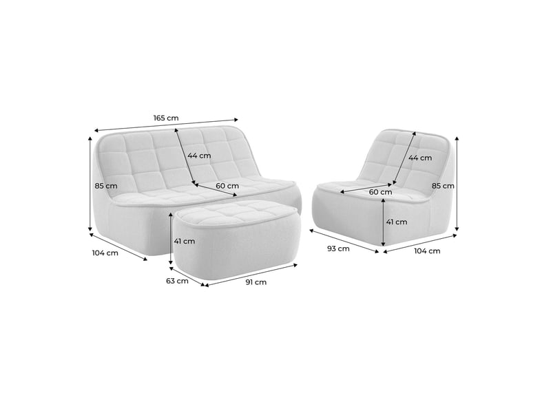 Canapé modulable bouclette texturée 3 places avec repose pied terracotta - boni  - Conforama D