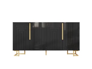 Buffet 2 porte(s)  0 tiroir(s)   - 152 cm coloris noir 