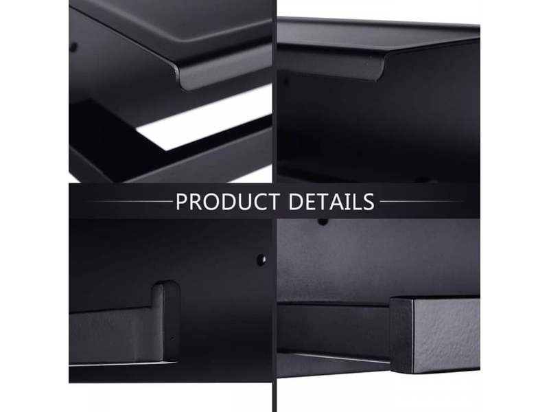  Porte papier toilette, porte rouleau papier toilette mural, sus304 acier inoxydable derouleur papier wc, support papier toilette sans percage,noir  - Conforama D