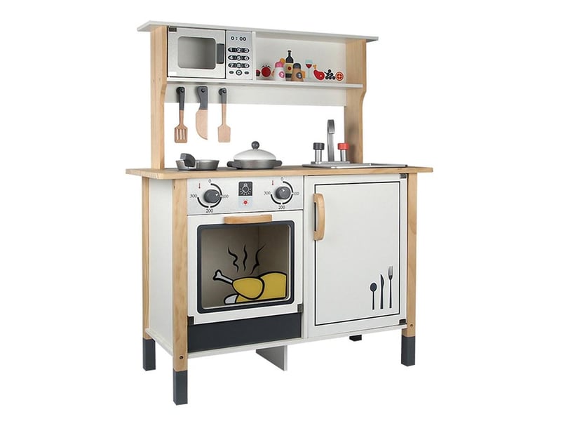 Cuisine en bois toute équipée - avec accessoires - 86 cm GTK452 - Conforama A