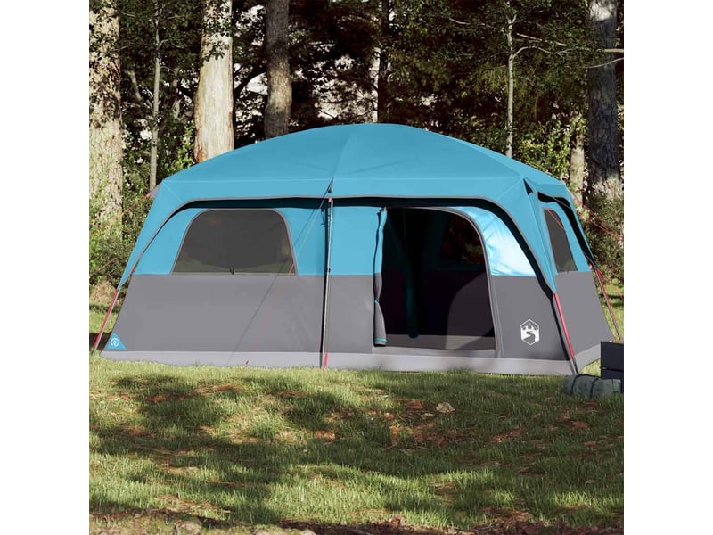  Tente de camping, tente de cabine familiale 8 personnes bleu imperméable  - Conforama B
