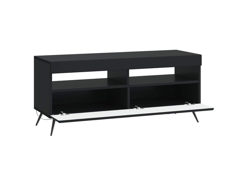 Meuble tv - banc tv - meuble de rangement led noir bois d'ingénierie - Conforama E