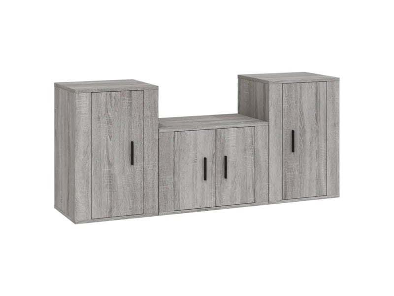  Ensemble de meubles tv 3 pcs sonoma gris bois d'ingénierie shl66237  - Conforama A