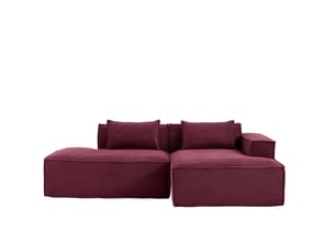 Canapé 2 places rouge compact 235 cm - tissu polyester assise souple et entretien facile