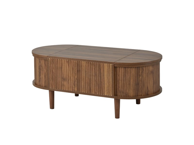  Table basse, style vintage plateau ajustable, table basse salon rangement intégré, pieds bois massif  - Conforama A