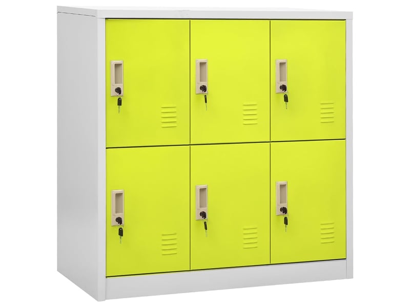  Armoire à casier, rangement de bureau gris clair et vert 90x45x92,5 cm acier shl2223  - Conforama B