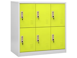 Armoire à casier, rangement de bureau gris clair et vert 90x45x92,5 cm acier shl2223