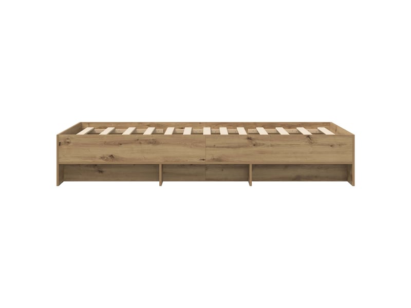 Lit simple- lit adulte - cadre de lit chêne artisanal 80 x 200 cm bois d'ingénierie - Conforama D
