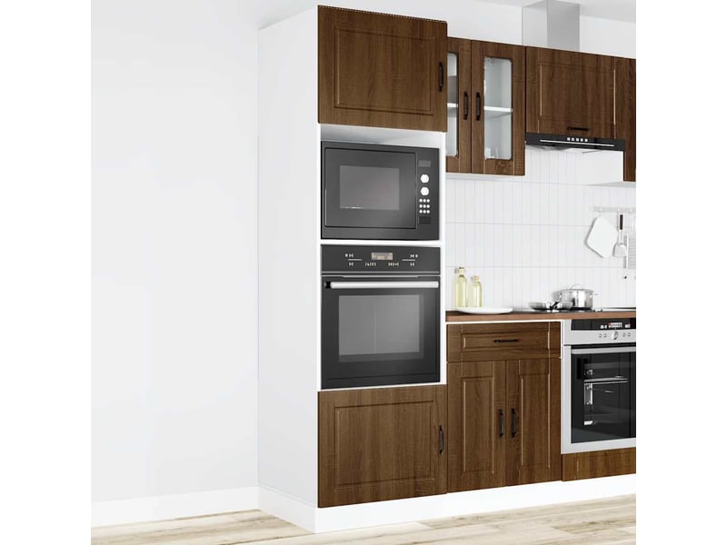 Meuble de rangement, armoires de four porto chêne marron bois d'ingénierie - Conforama C