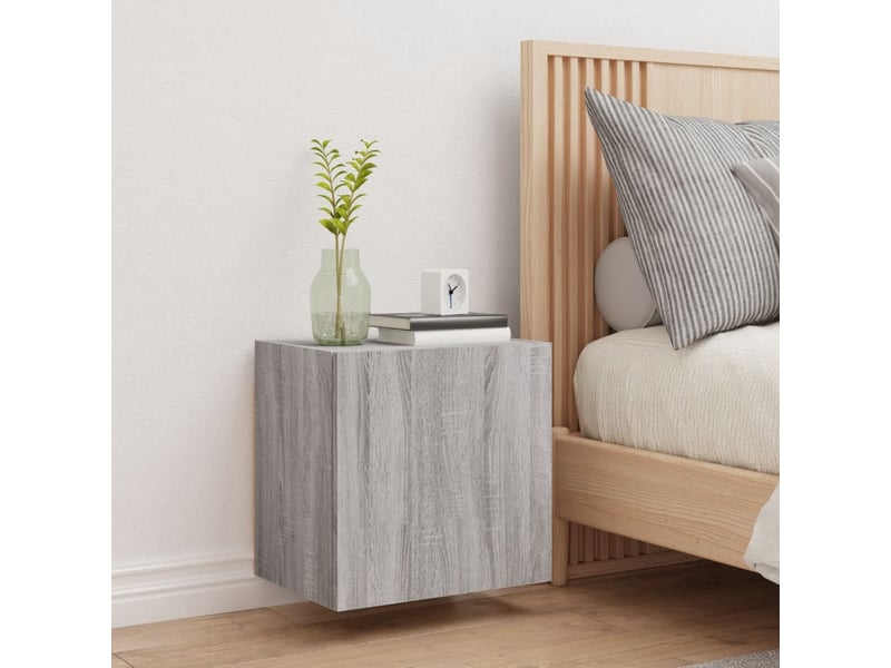  Meuble tv - banc tv - meuble de rangement mural sonoma gris 40,5x30x40 cm bois d'ingénierie  - Conforama C