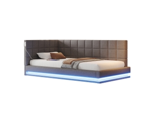 Lit simple 90x200 cm    coloris gris