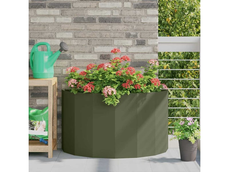  Jardinière - bac à fleurs vert olive 90 x 45 x 50 cm acier  - Conforama B