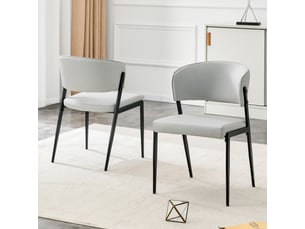 Chaises de salle à manger modernes (2 chaises) – cadre métallique, assises et dossiers rembourrés, stabilité garantie