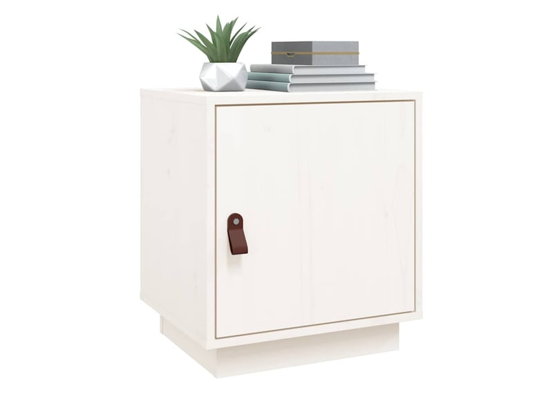  Lot de 2 tables de chevet - cabinet de chevet - table de nuit blanc 40x34x45 cm bois de pin massif  - Conforama C