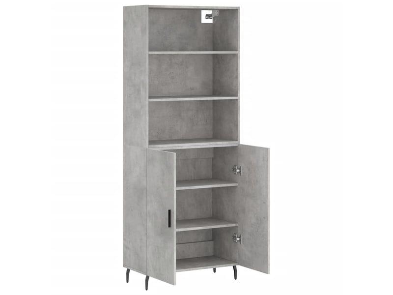  Buffet haut - bahut - meuble de rangement gris béton 69,5x34x180 cm bois d'ingénierie  - Conforama D