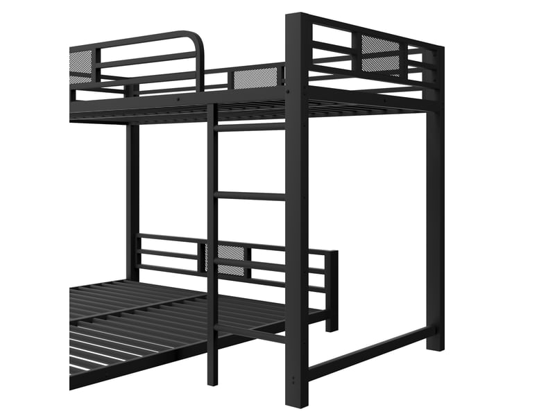  Lit superposé en l 90 × 200/140 × 200 cm, structure métal, noir  - Conforama E