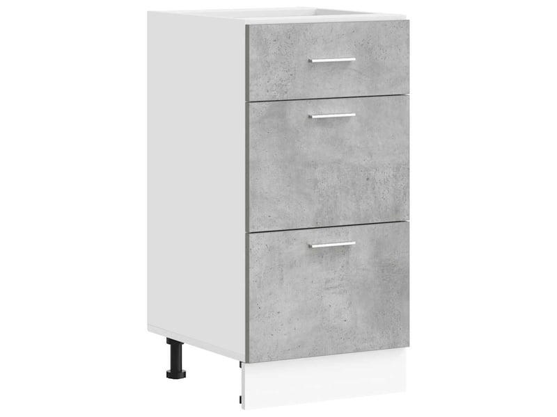 Meuble de rangement, meuble bas de cuisine gris béton 40x46x81,5cm bois d'ingénierie - Conforama A
