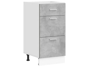 Meuble de rangement, meuble bas de cuisine gris béton 40x46x81,5cm bois d'ingénierie