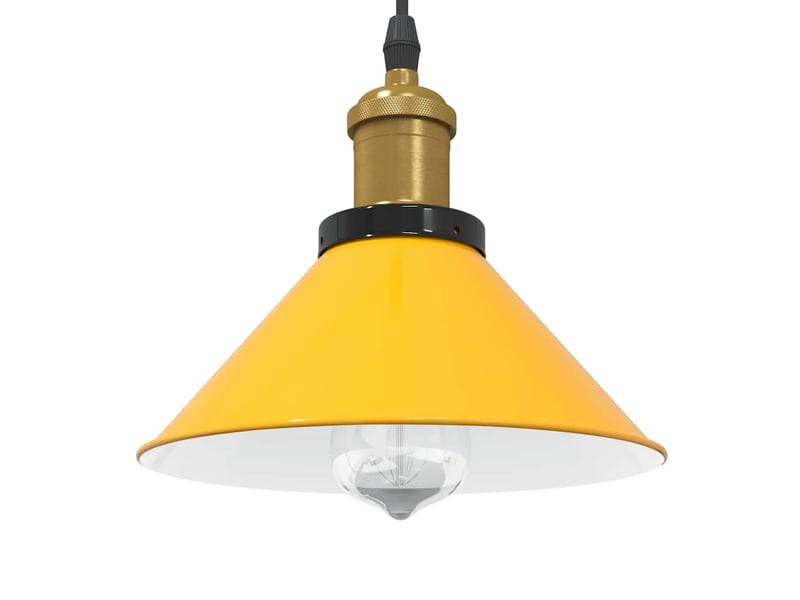  Lampe suspendue, suspension luminaire réglable hauteur e27 jaune brillant ø22cm métal  - Conforama B