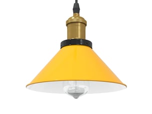 Lampe suspendue, suspension luminaire réglable hauteur e27 jaune brillant ø22cm métal