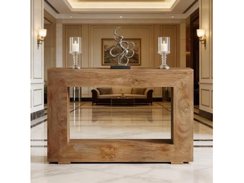  Console d'entrée 120x30x83.5 cm marron avec rangement, style campagne  - Conforama D
