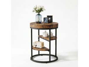 Table basse rond(e) coloris bicolore MAISENTIEL  - 50 cmx50 cm