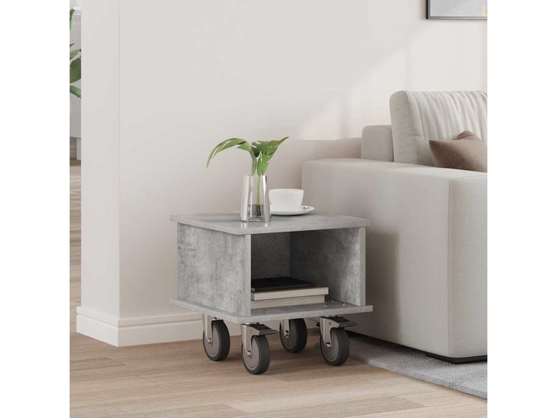  Meuble tv - banc tv - meuble de rangement 37 x 35 x 35 cm gris béton bois d'ingénierie  - Conforama B