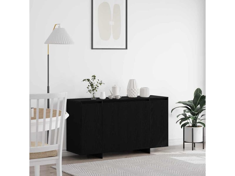  Buffet - bahut - meuble de rangement chêne noir 135 x 41 x 75 cm bois d'ingénierie  - Conforama B