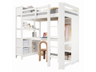 Lit mezzanine 90x200 cm <strong></strong>  <strong></strong> coloris blanc