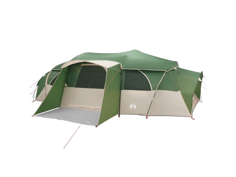  Tente de camping, tente familiale avec auvent imperméable 18 personne vert shl31377  - Conforama D