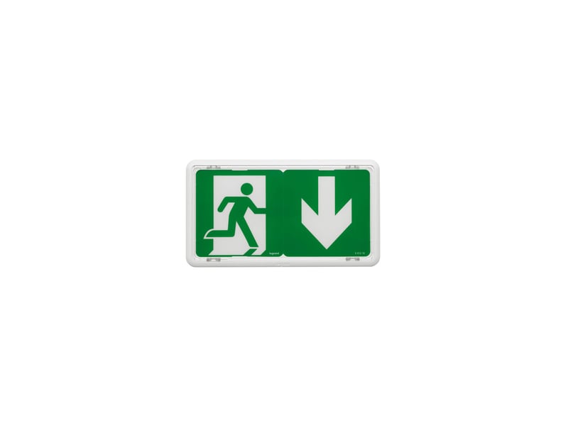 Eclairage de sortie de secours led sati connecte 45 lm 1h ip43 ik07 en saillie ou encastre 417985 - Conforama A