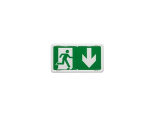 Eclairage de sortie de secours led sati connecte 45 lm 1h ip43 ik07 en saillie ou encastre