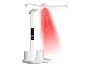 Lampe de bureau led 53 cm avec écran numérique et porte-stylos, lampe de table réglable pour bureau et étude