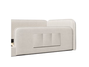 Lit avec rangement 90x200 cm <strong>KORFEE</strong>  <strong></strong> coloris beige