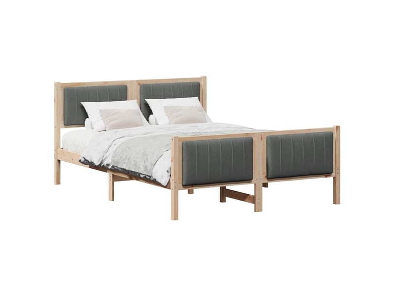 Lit double- lit adulte - cadre de lit avec tête de lit marron et gris foncé 135 x 190 cm - Conforama B