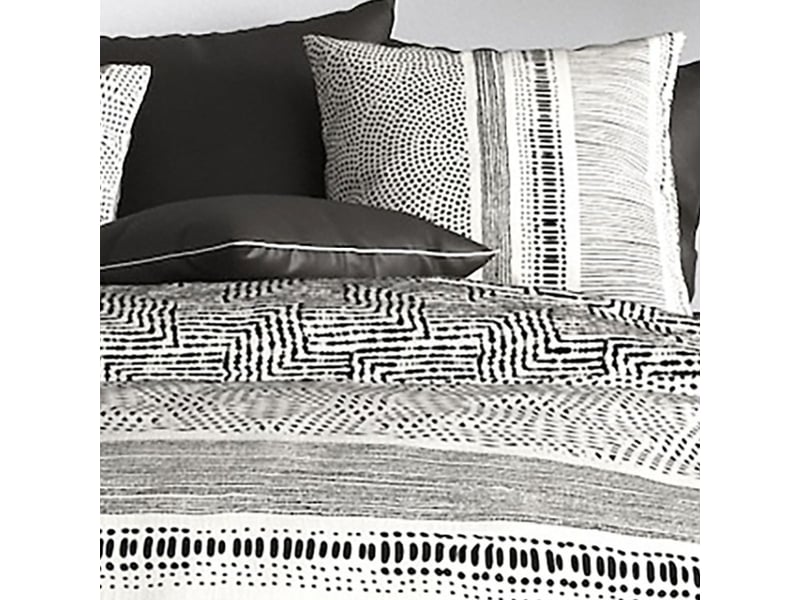  Parure housse de couette 260x240cm + 2 taies motif graphique noir et blanc 100% coton - tricia TRICIA - Conforama D