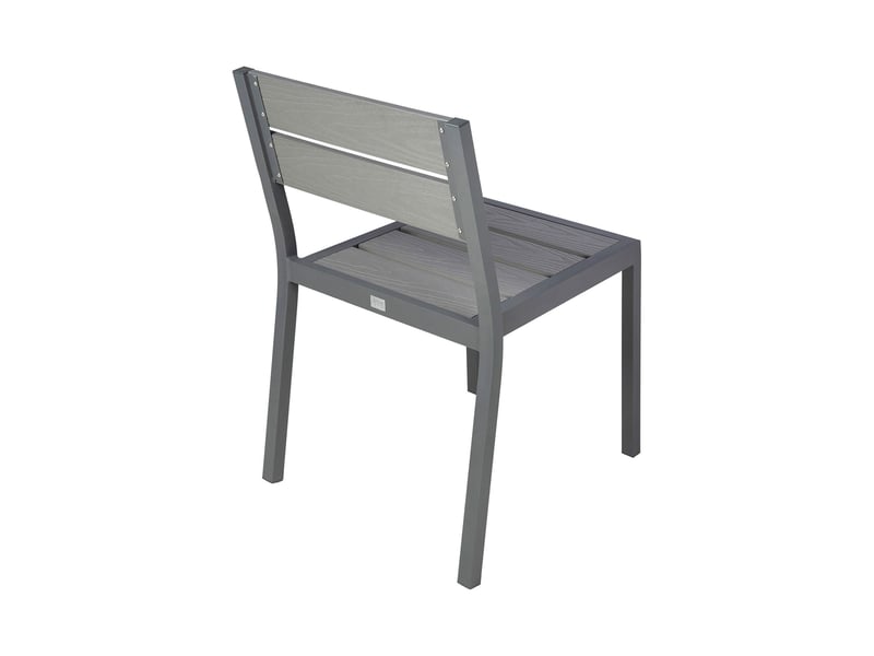 Lot de 2 chaises en aluminium et bois gris  - Conforama E