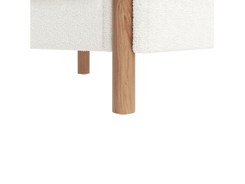 Fauteuil lounge 1 place en tissu bouclette blanc, coussin amovible et assise épaisse pour votre intérieur - Conforama D