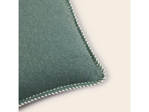 Housse de coussin en coton brut et ganse tressée  ganji