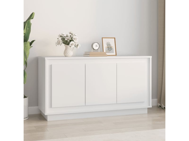  Buffet salon | buffet blanc 102x35x55 cm bois d'ingénierie  - Conforama B