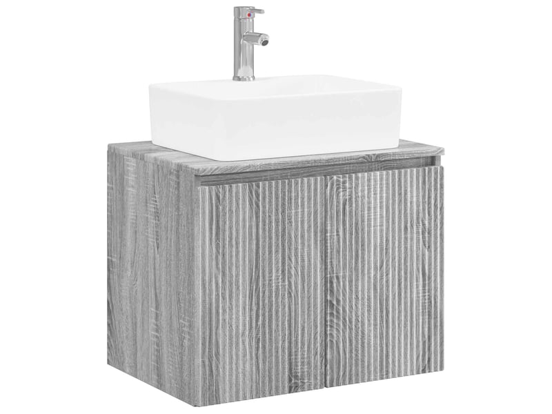  Ensemble de mobilier de salle de bain sonoma gris cf64705  - Conforama A