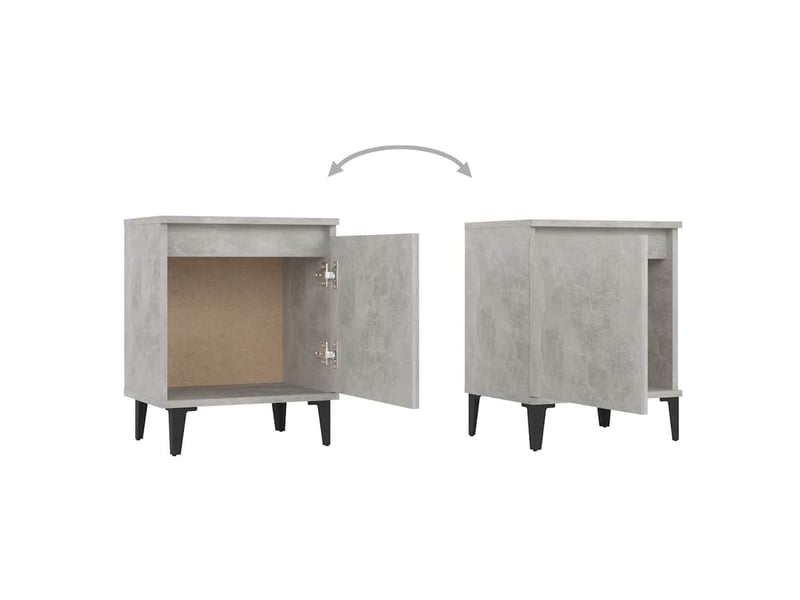  Table de chevet - cabinet de chevet - table de nuit avec pieds en métal gris béton 40x30x50 cm  - Conforama D