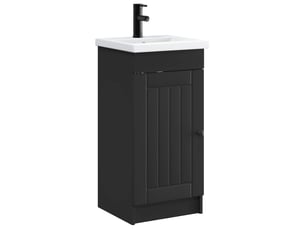 Meuble salle de bain avec évier, meuble de rangement noir 42x40x84.5 cm shl1131