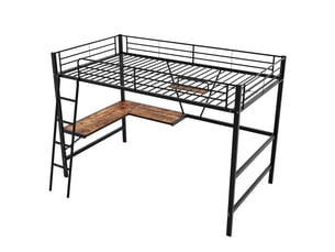 Lit mezzanine 90x200 cm <strong>ZOVIRA</strong>  <strong></strong> coloris noir