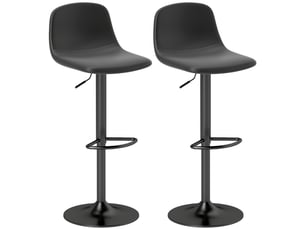 tabouret de bar assise réglable en hauteur <strong>STILVORA</strong> - noir hauteur d'assise 58 cm vendu Par paire