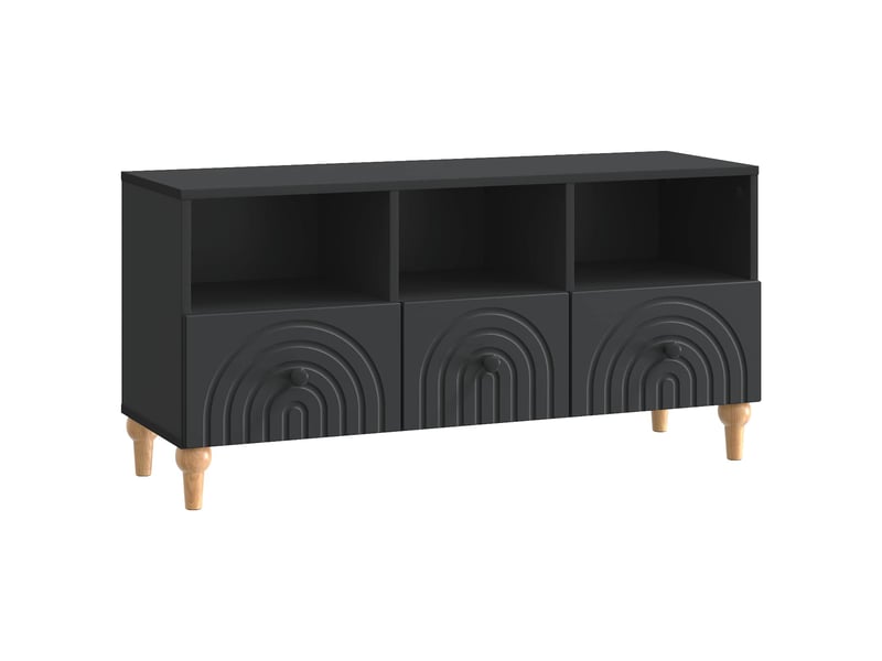  Meuble tv - banc tv - meuble de rangement 102 x 34,5 x 50 cm noir bois d’ingénierie  - Conforama A