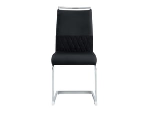 Lot de 6 chaises de salle à manger à dossier haut en similicuir pu et lin, noires