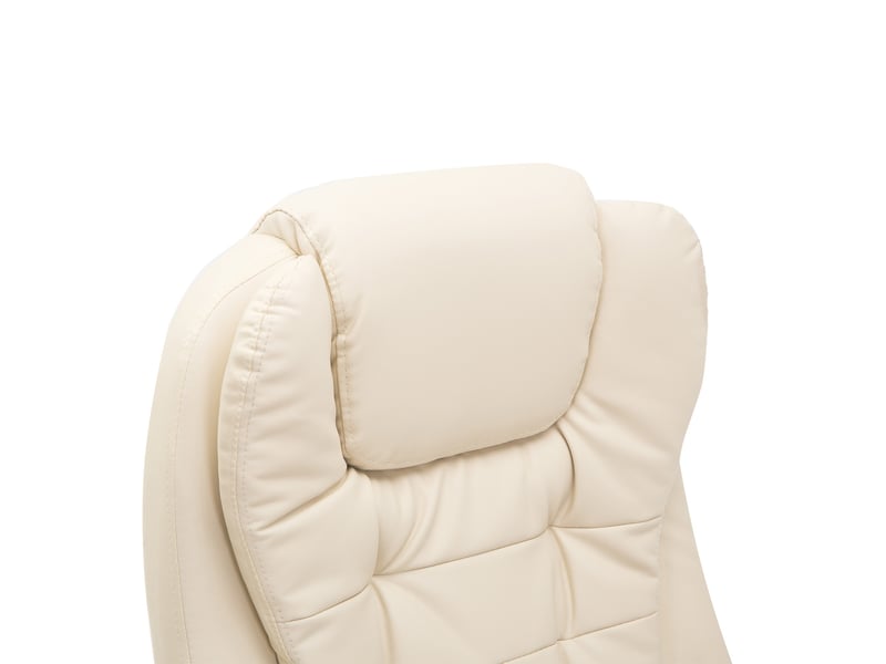 Fauteuil de bureau beige avec massage vibrant 6 points, chaleur et hauteur réglable pour travailler confortablement  - Conforama D