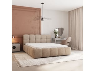 Lit coffre 180x200 cm <strong>MASSENO</strong> <strong></strong> coloris beige